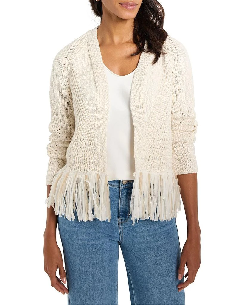 NIC+ZOE Tape Fringe Cardigan Sweater 1