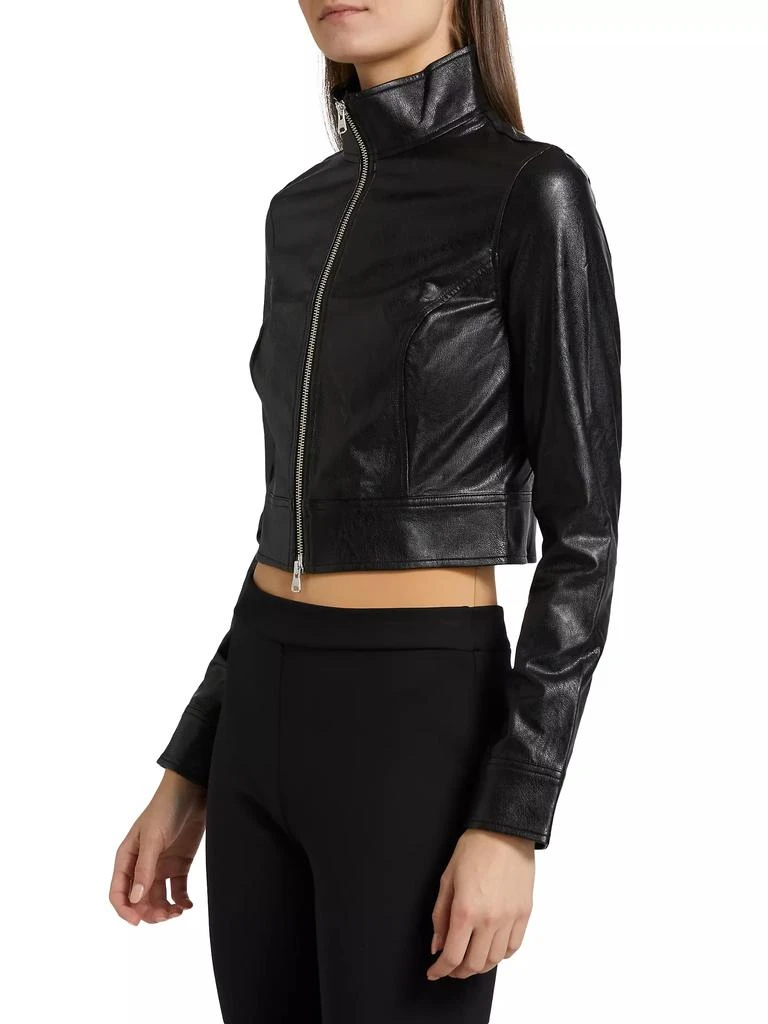 Commando Faux Leather Cropped Biker Jacket 4