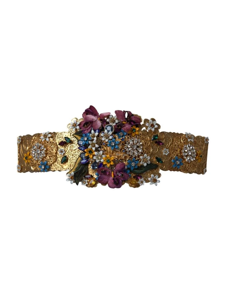 Dolce 
Gabbana Embellished Floral Crystal Wide Waist Women
s Belt