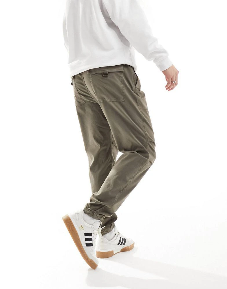 Abercrombie & Fitch Abercrombie & Fitch utility woven joggers in mid green 3