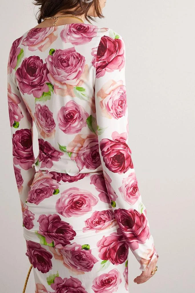 Magda Butrym Ruffled floral-print stretch-jersey top 3