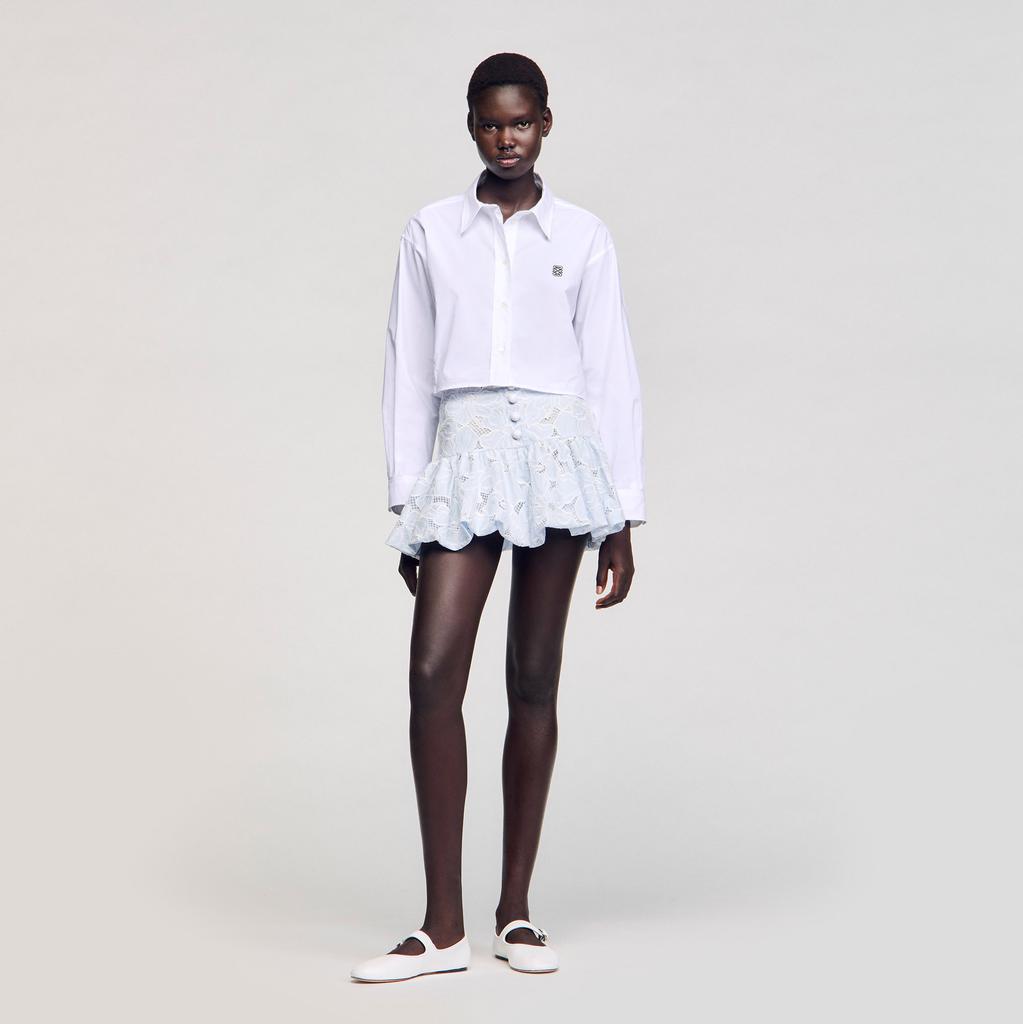 Sandro Short guipure skirt