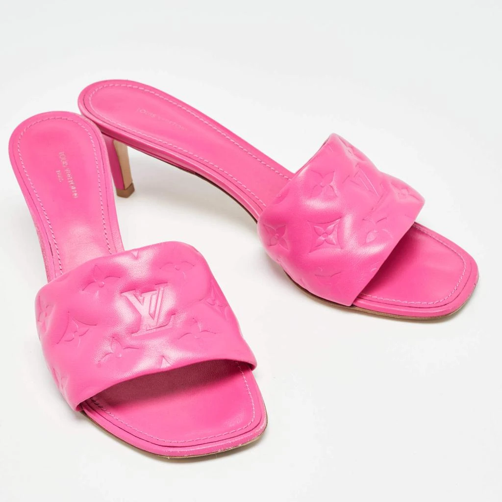 Louis Vuitton Louis Vuitton Pink Monogram Leather Revival Open Toe Slide Sandals Size 41 4