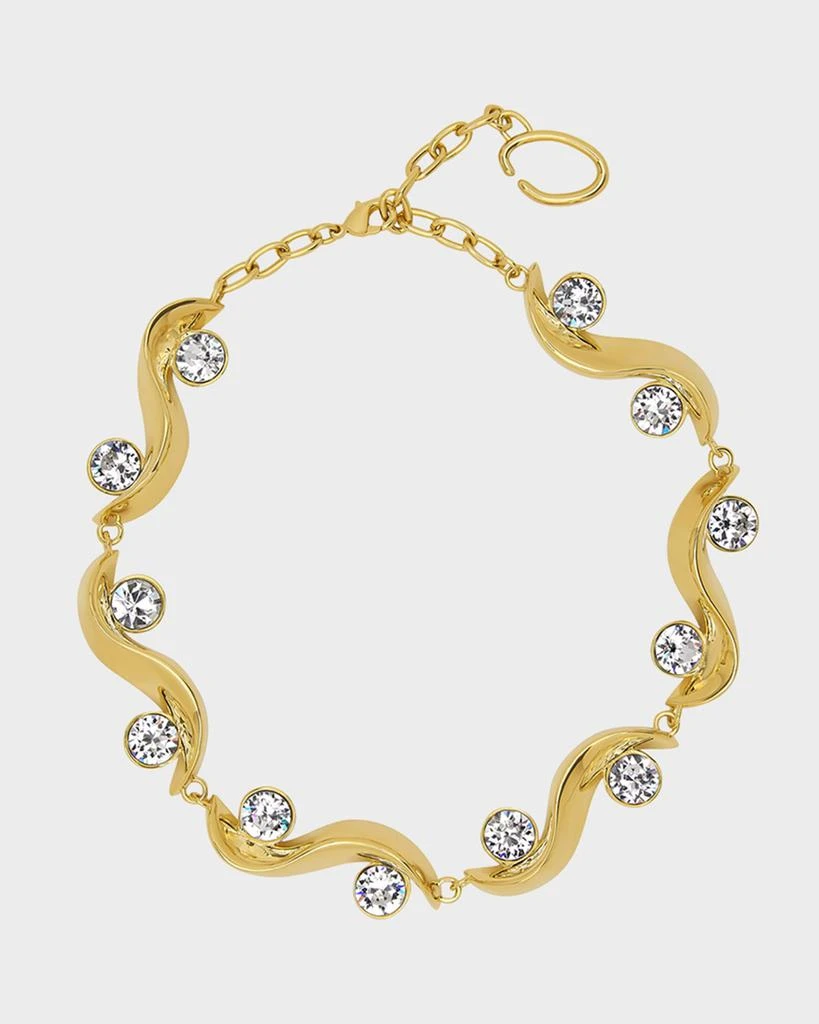 Oscar de la Renta Crystal Wave Necklace