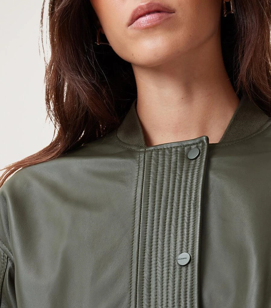 ALL SAINTS Leather Sofi Bomber Jacket 11