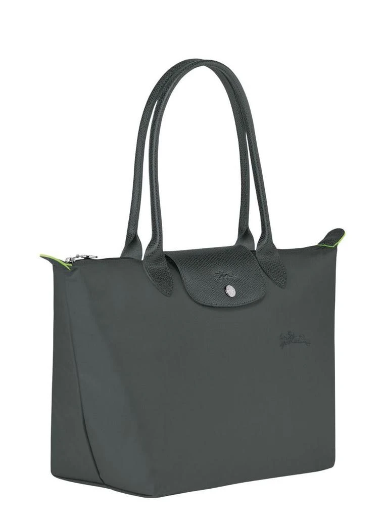 Longchamp 'Le Pliage Energy M' Grey Tote Bag With Engraved Logo In Recycled Canvas Woman 2
