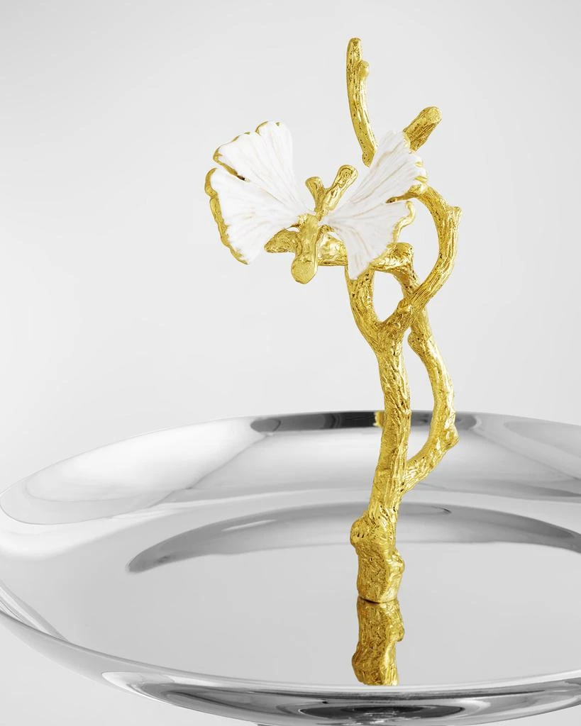 Michael Aram Butterfly Ginkgo White & Gold Two Tier Etagere 5
