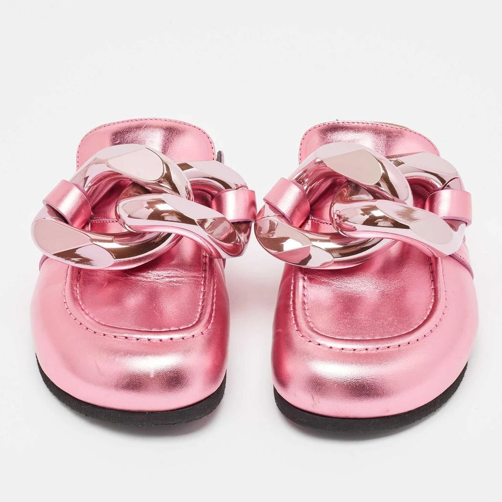 JW Anderson J.W. Anderson Pink Leather Chain-Link Accents Mules Size 38 3