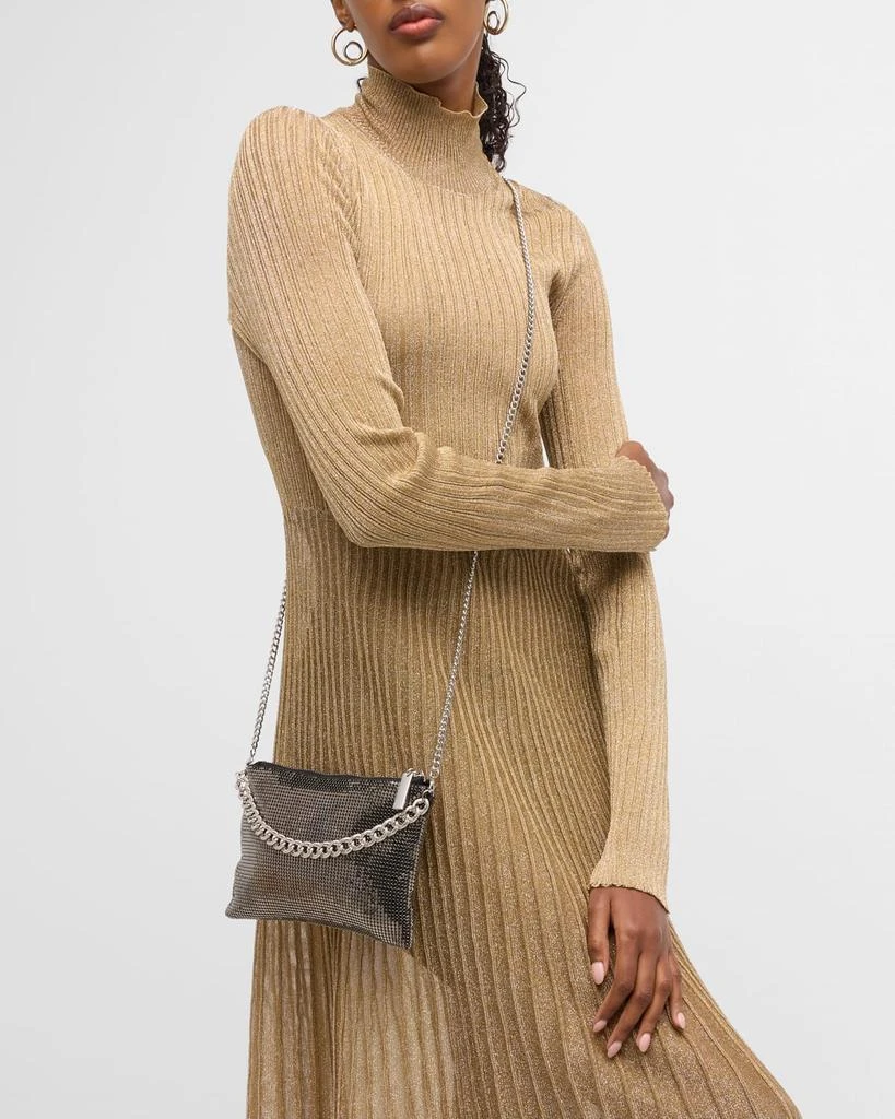 Whiting & Davis Zia Metallic Chain Crossbody Bag 4
