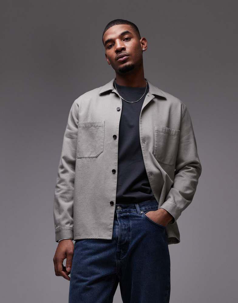 ARKET ARKET shirt with retro collar in grey