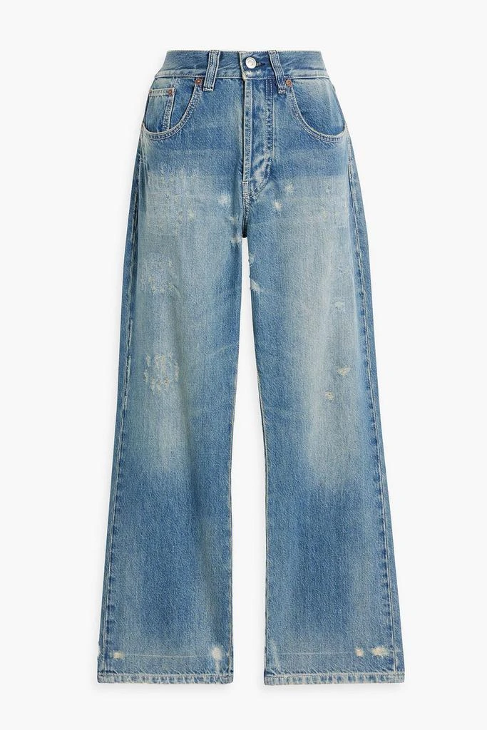Victoria Beckham Distressed mid-rise straight-leg jeans 1