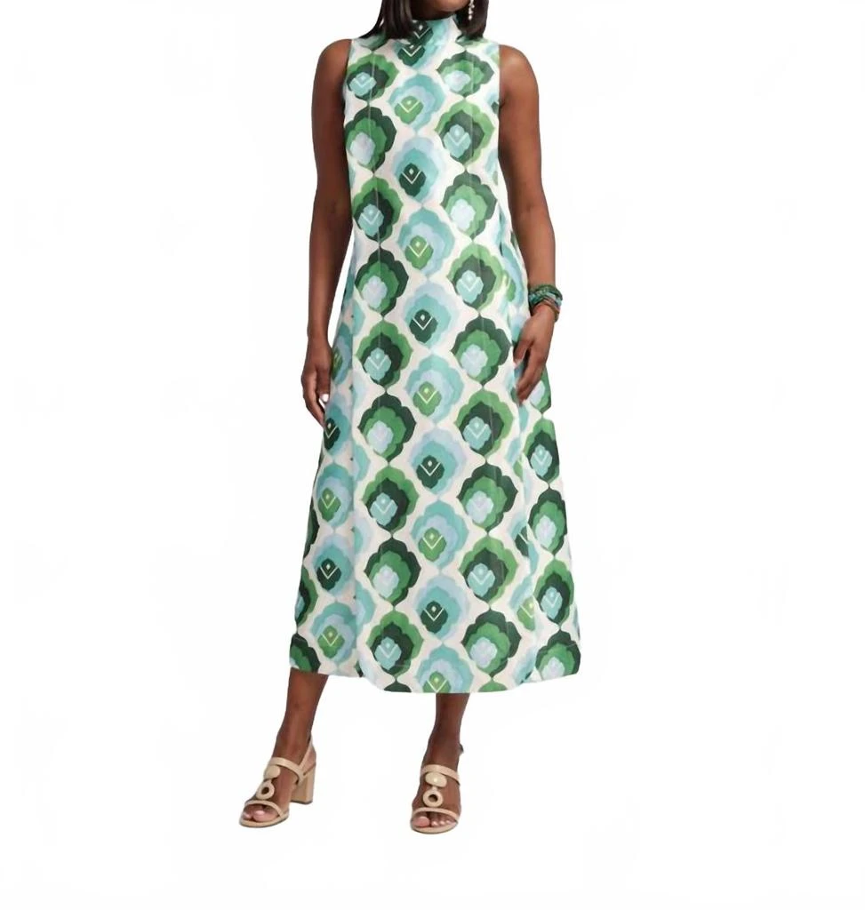 Frances Valentine Carlyle Midi Dress In Leaf 1
