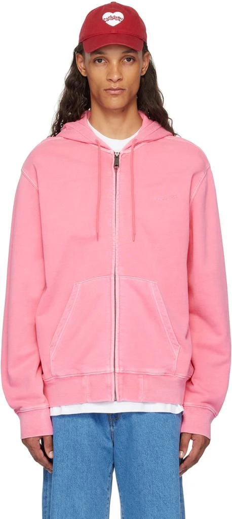 Carhartt WIP Pink Script Hoodie 1