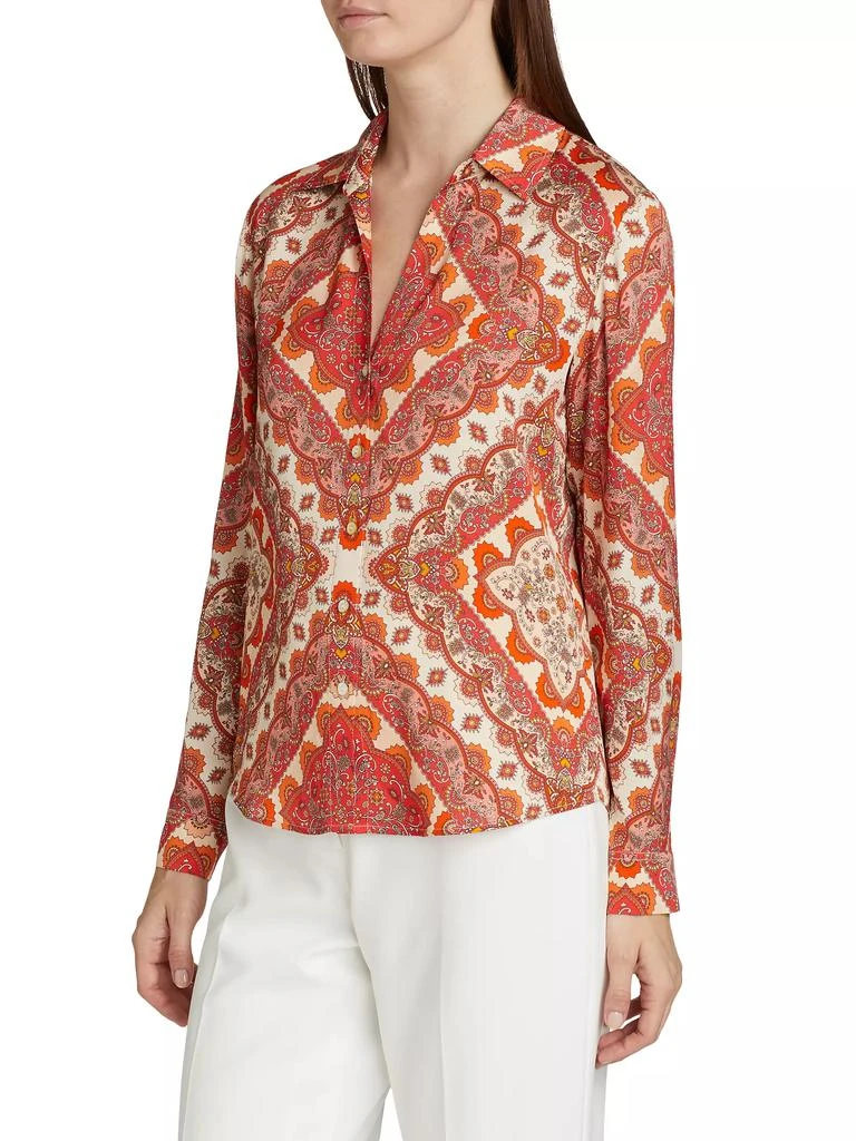 Elie Tahari Printed The Madeline Stretch Silk Blouse 4