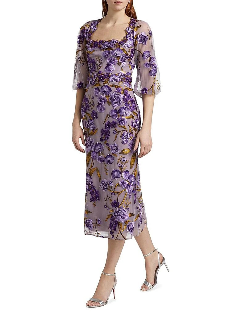 marchesa notte embroidered tulle cocktail dress Marchesa Notte A-Line Cocktail Dress