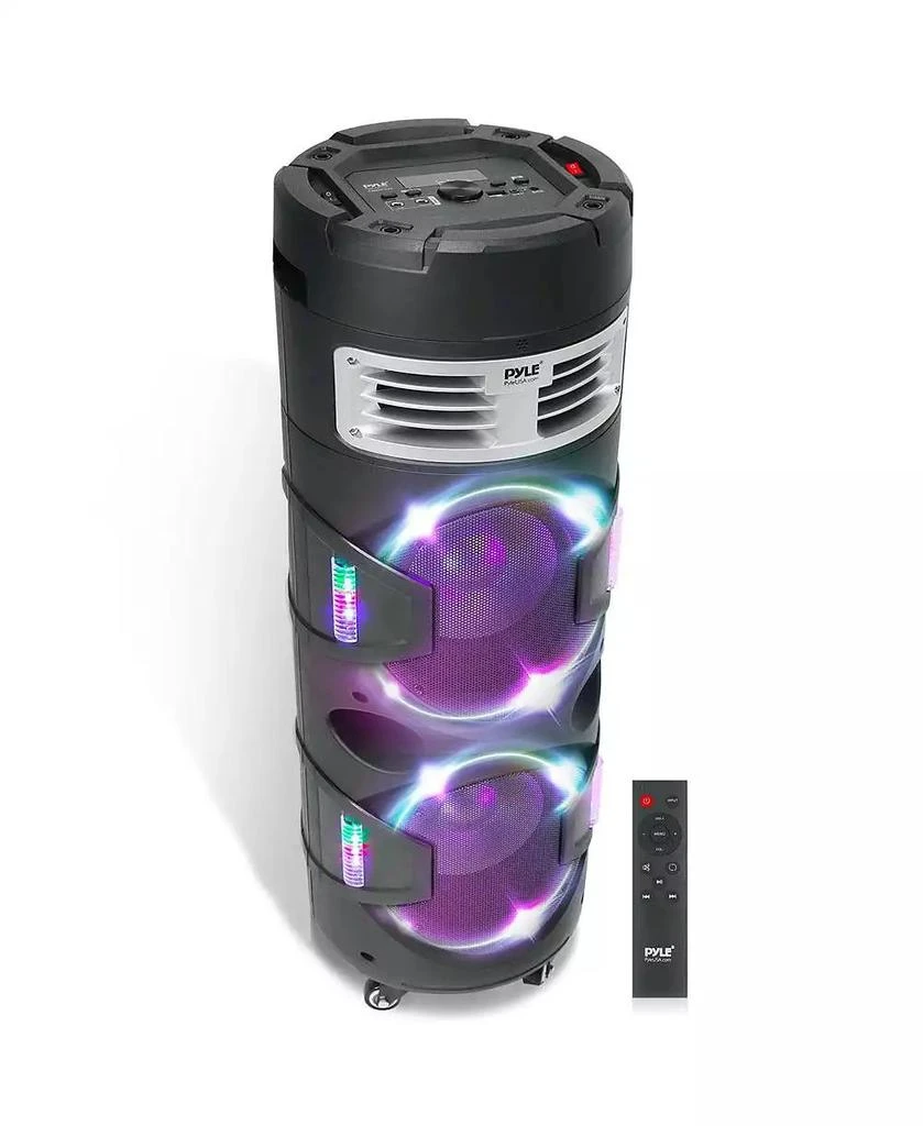 Pyle Portable Bluetooth PA Speaker
Microphone System with LED Lights, MP3/USB Reader, FM Radio