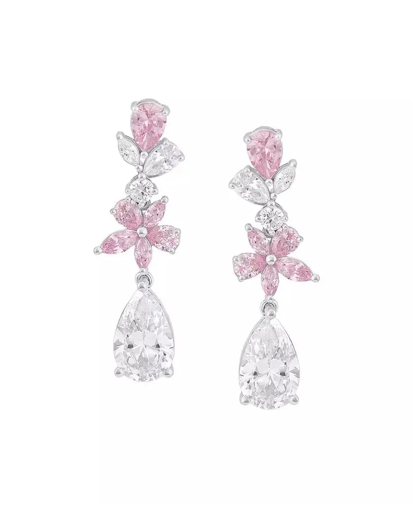 Arabella Pink (3 ct. t.w.) & White (8 ct. t.w.) Cubic Zirconia Drop Earrings in Sterling Silver (Also Available in 14k Gold-Plated Sterling Silver)
