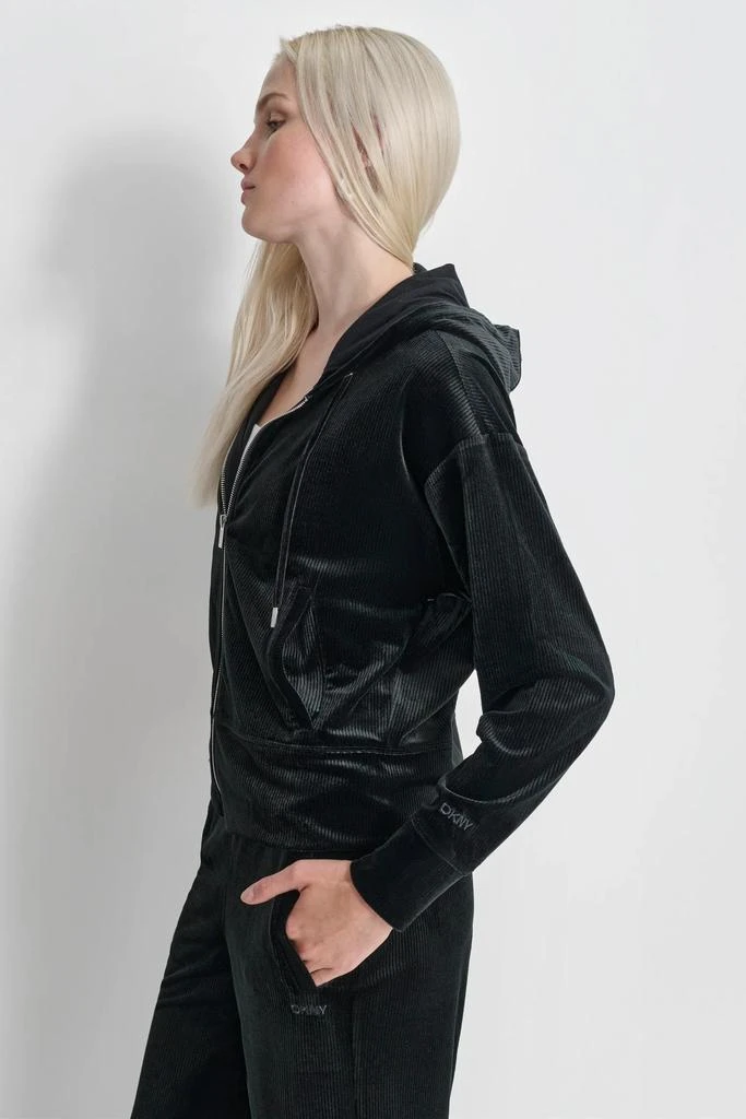 DKNY PLATINUM VELOUR FULL ZIP HOODIE 5