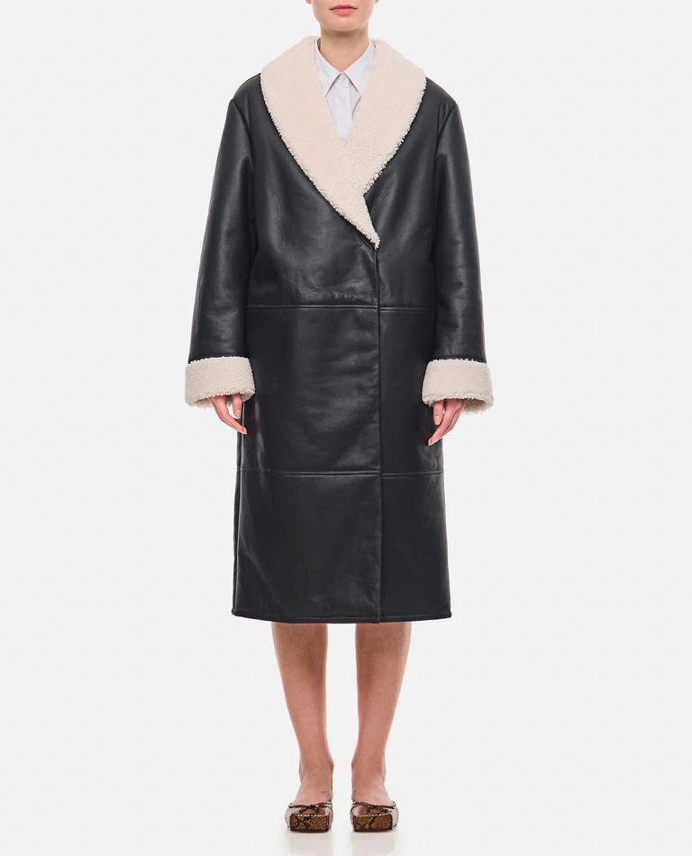 Loulou Studio Elbe Long Shearling Coat 1