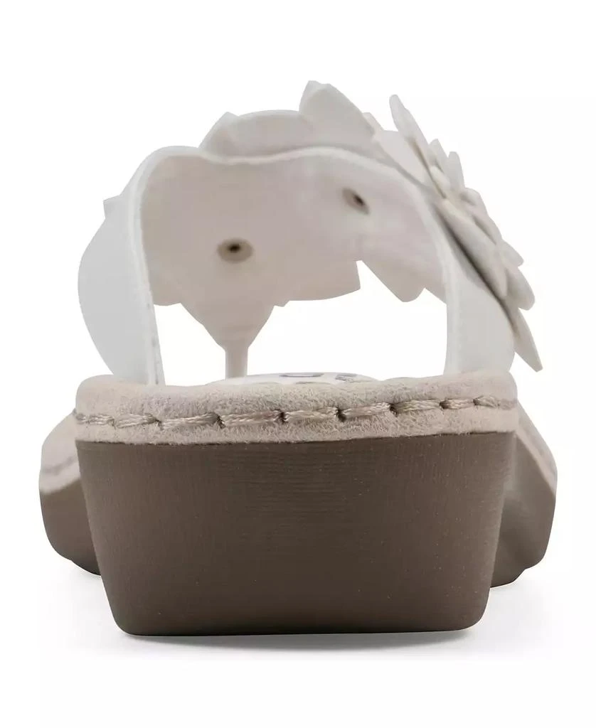 White Mountain Women's Content Floral Wedge Slip-On Sandals 3