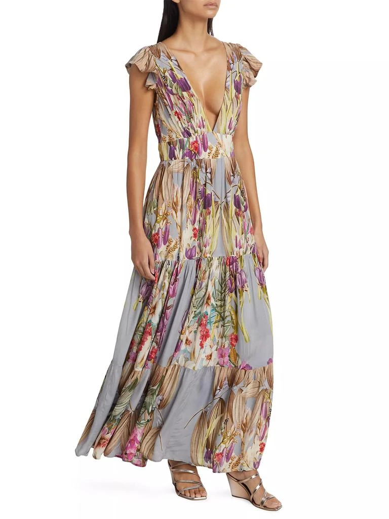 Carolina K Eterna Mila Plunge Floral Maxi Dress 4