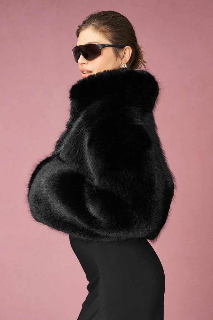 Alo Yoga Opulent Faux Fur Cropped Jacket - Black 3
