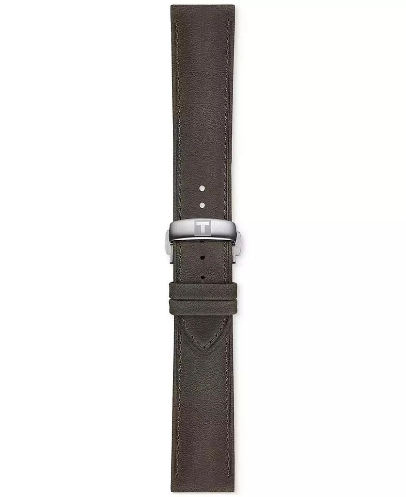 Tissot Men's Swiss Automatic Chemin des Tourelles Powermatic 80 Green Leather Strap Watch 42mm 4