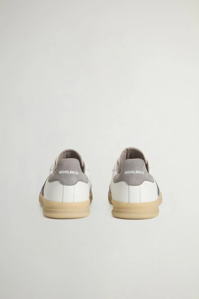 Woolrich Doubleu Tennis Sneakers in Leather with Side Stripes - Men - White 3