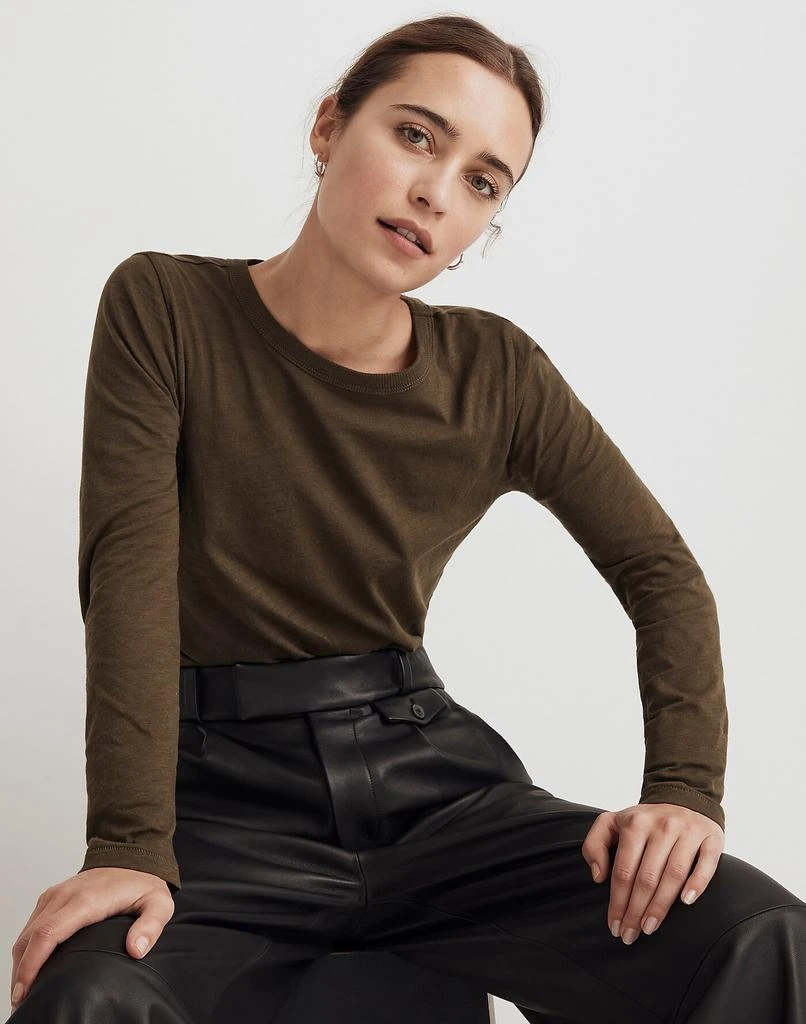 Madewell Whisper Cotton Rib-Crewneck Long-Sleeve Tee 1