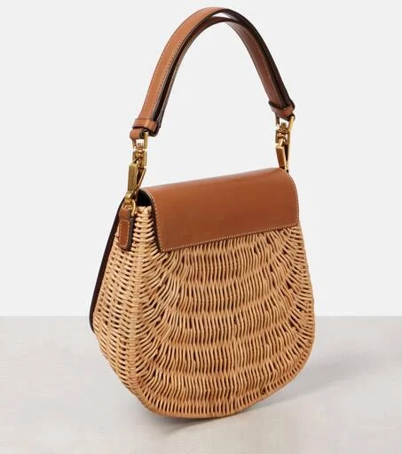 Yves Saint Laurent Voltaire leather and wicker tote bag 3