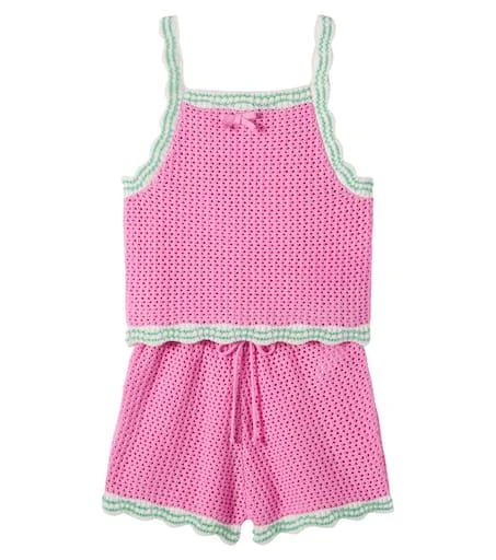 Bebe Organic Marina crochet cotton top and shorts set