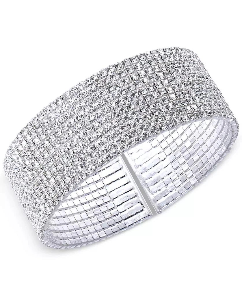 Anne Klein Silver-Tone Crystal Cuff Bracelet