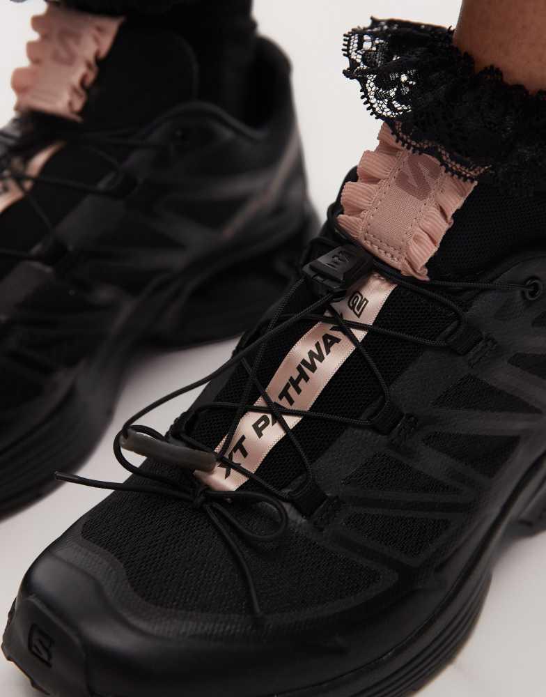 Salomon XT-Pathway 2 Satin trainers in black and mahogany rose