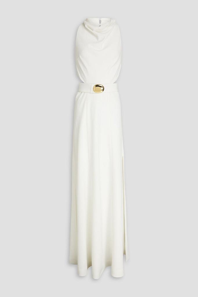 NICHOLAS Ellianna belted cutout crepe gown