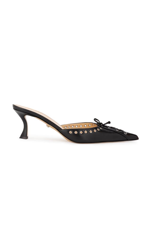 Mach & Mach Mach & Mach - Corset-Detailed Leather Mules - Black - IT 39 - Moda Operandi