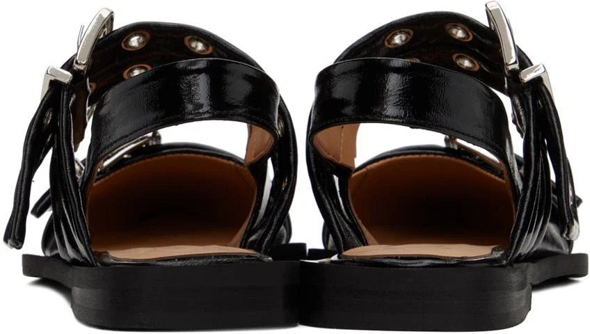 Ganni Black Chunky Buckle Ballerina Flats 2
