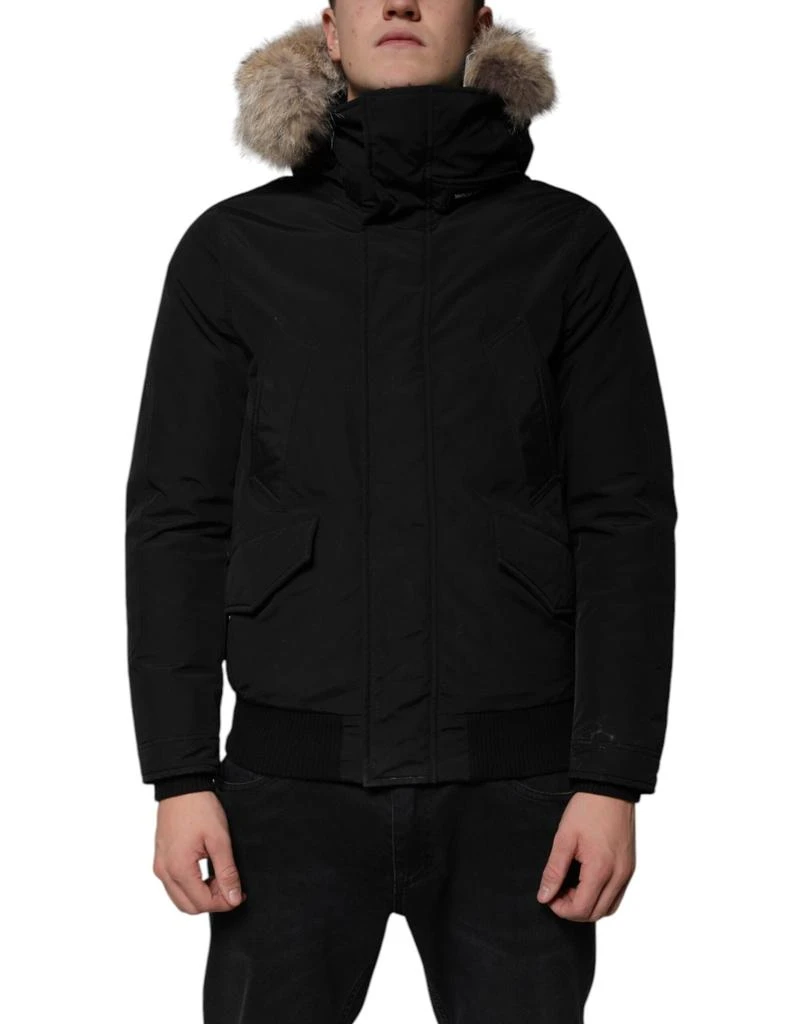Woolrich Hooded Long Sleeves Fur Shearling Coat Men's Jacket (Pre-Owned) 1
