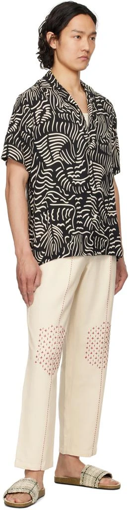 OAS Black & Off-White Lorenzo Viscose Shirt 4