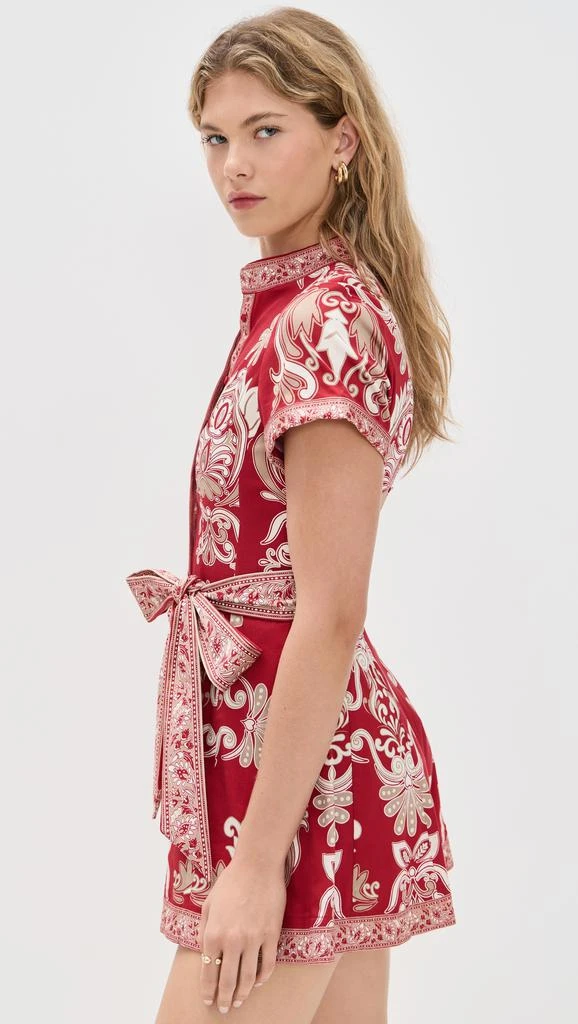 Alice + Olivia Lucy Roll Sleeve Button Down Romper 3