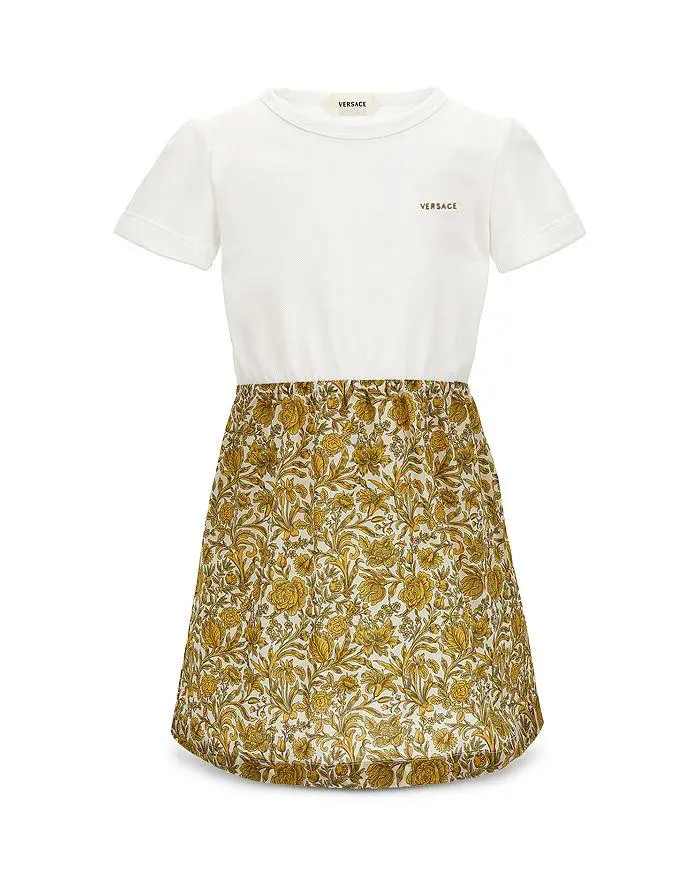Versace Girls' Liberty Floral Poplin Dress - Little Kid, Big Kid