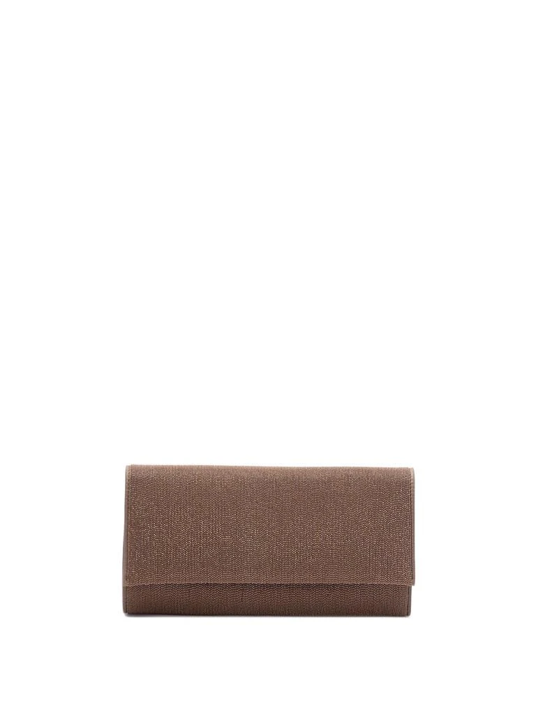 Brunello Cucinelli Brunello Cucinelli Precious Monili Foldover Top Clutch Bag 1