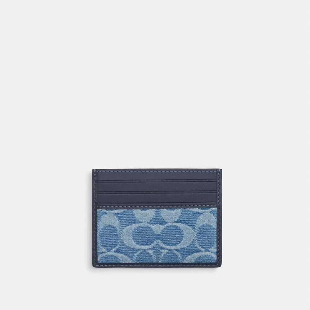 Coach Slim Id Card Case In Signature Denim