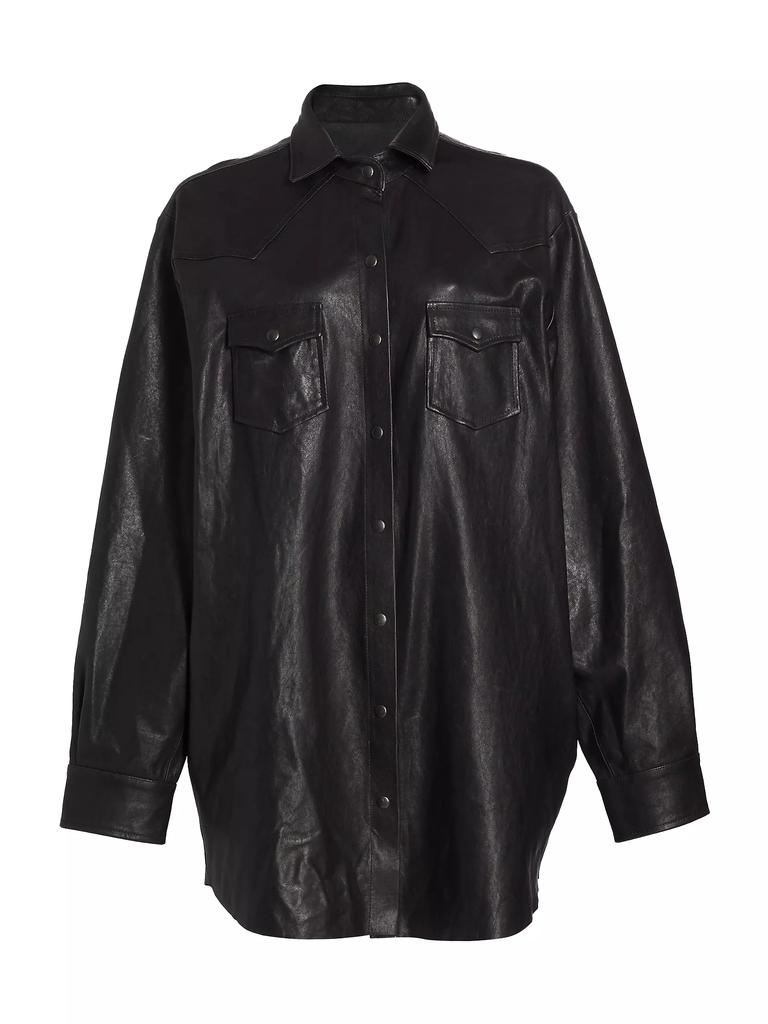 3x1 Stefy Leather Oversized Shirt