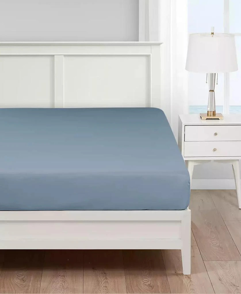 Nautica Solid Cotton Rich Blend Fitted Sheet, Full