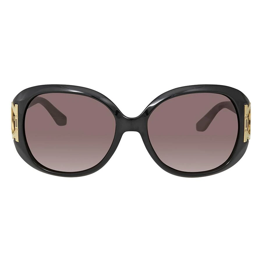 Shop Ferragamo Brown Gradient Oval Sunglasses SF668 001 57  display picture 2