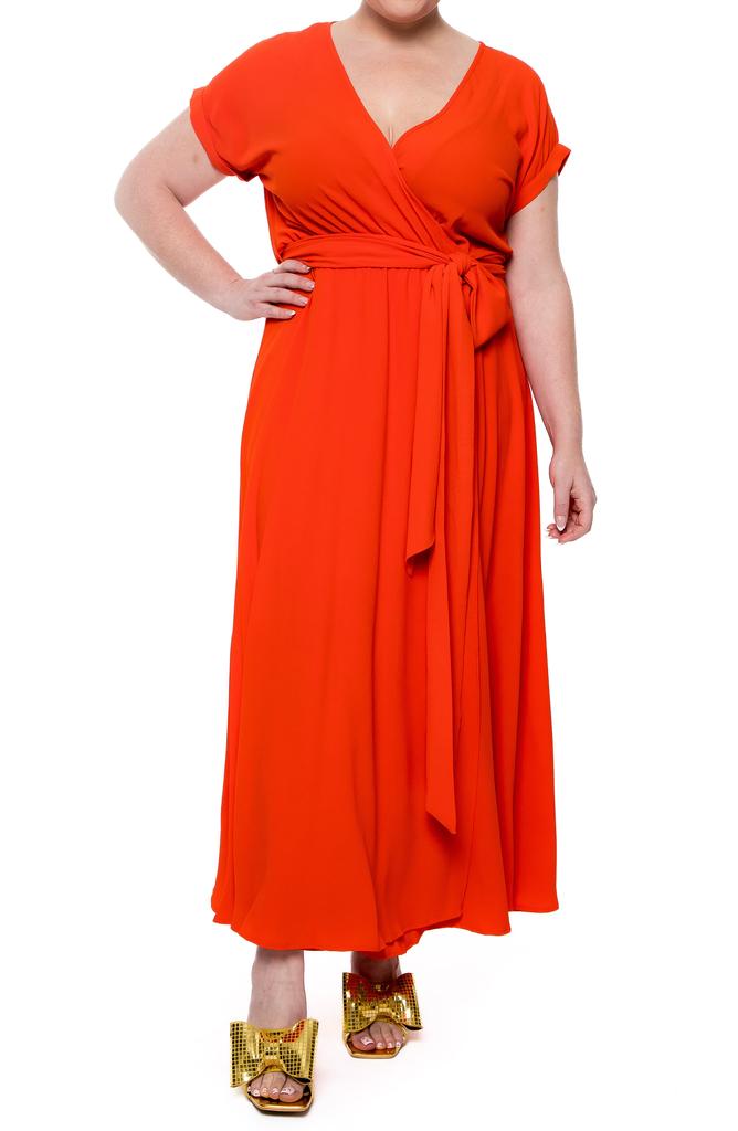 Meghan LA Jasmine Solid Maxi Wrap Dress
