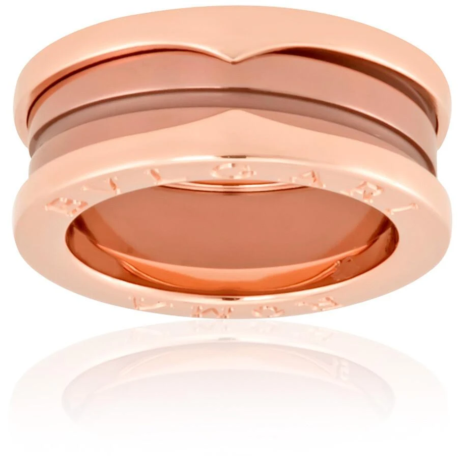 BVLGARI B.Zero1 18k Rose Gold and Cermet 2-Band Ring 2