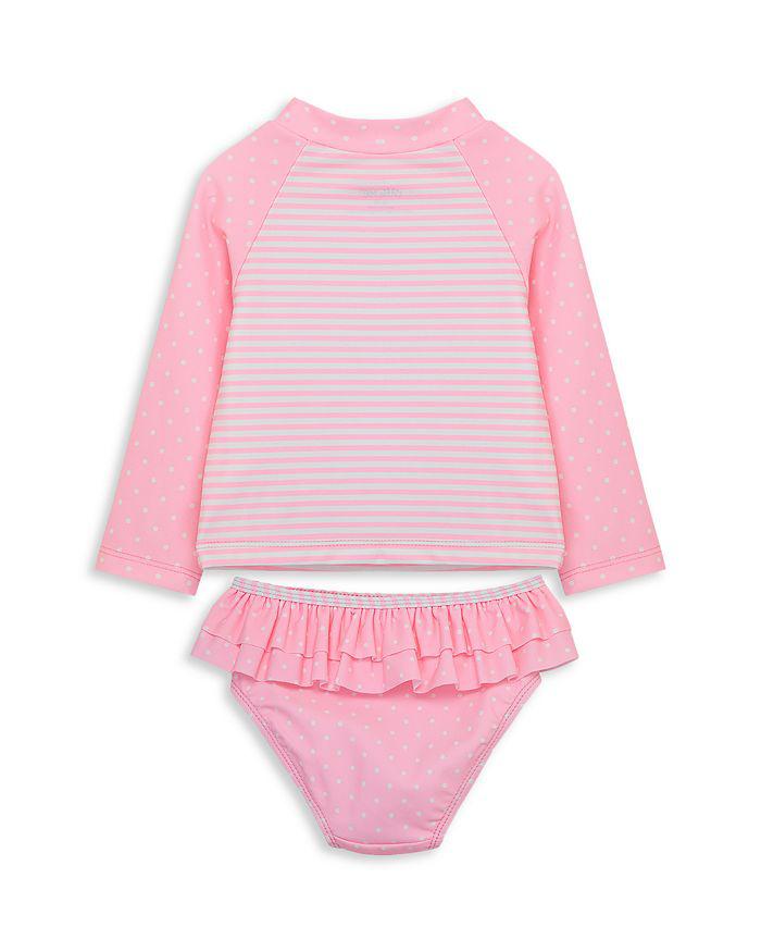 Little Me Girls' Pineapple Two Piece Nylon Blend Long Sleeve Rash Guard Set - Baby