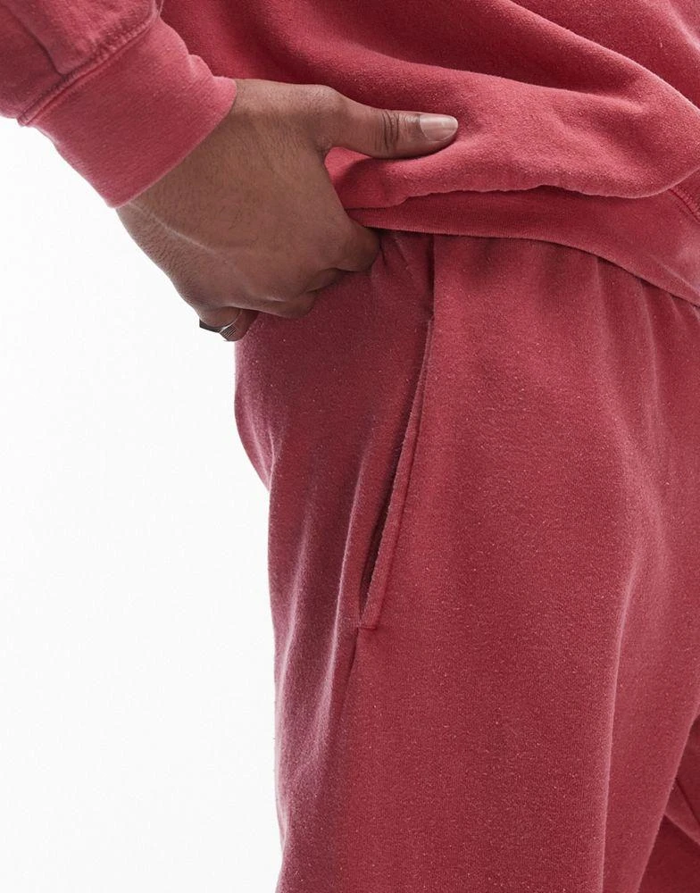 Topman Topman vintage wash oversized jogger in red 2