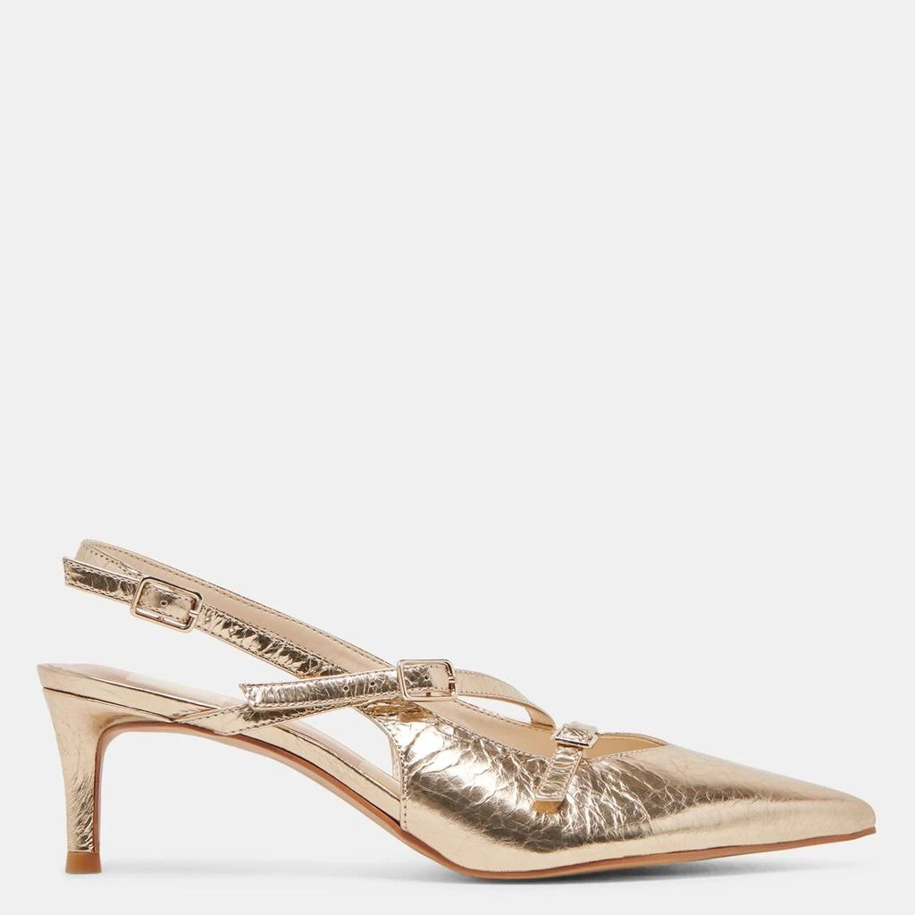 Dolce Vita Pamla Mid Heels Light Gold Distressed Leather 1
